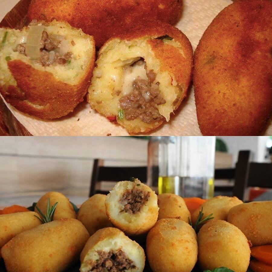 Bolinho de Batata com Carne Moída